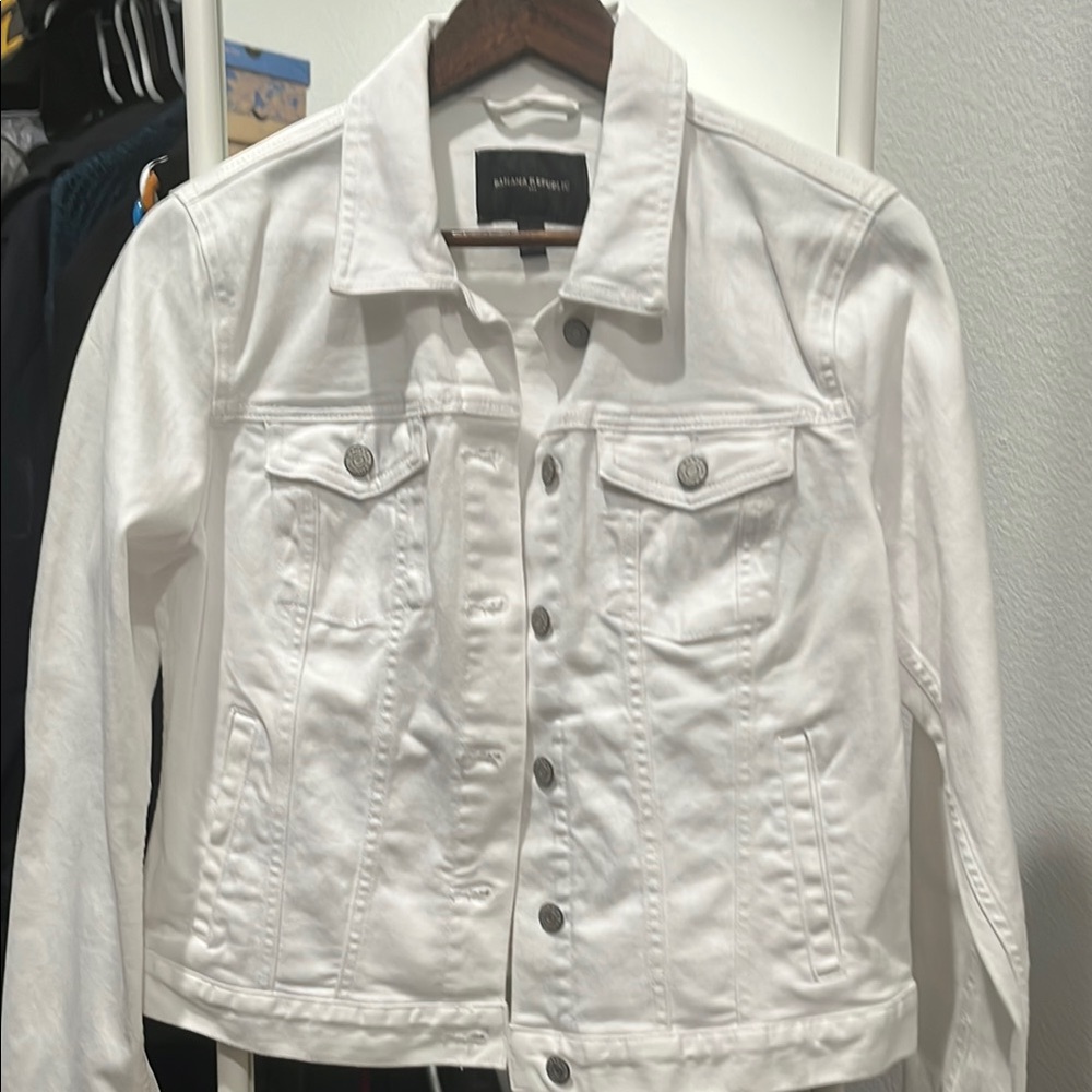 Banana Republic White Denim Jacket